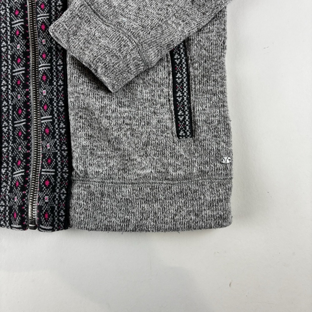 American Eagle Sweater Womens Medium Grey Full Zip Aztec Hoodie Sweatshirt - Picture 5 of 9